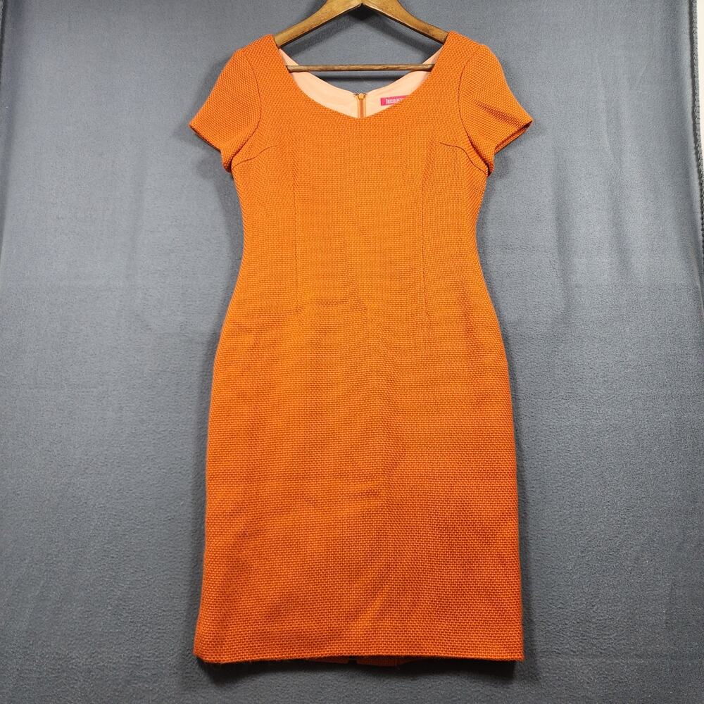 Eins Schritt 1EINS Womens Dress Size 40 Medium Orange Knit Bodycon Lined Classic